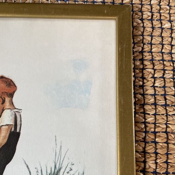 Vintage Pair of Georges Repon Framed Art Lithographs Naughty Children - Picture 5 of 16